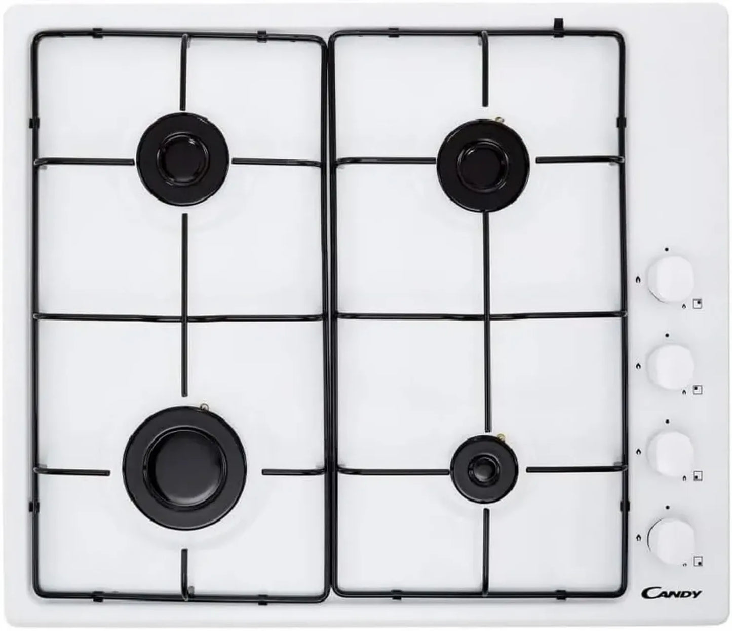Plaque de Cuisson Gaz Candy 60 cm 4 Feux Blanc Intégrée