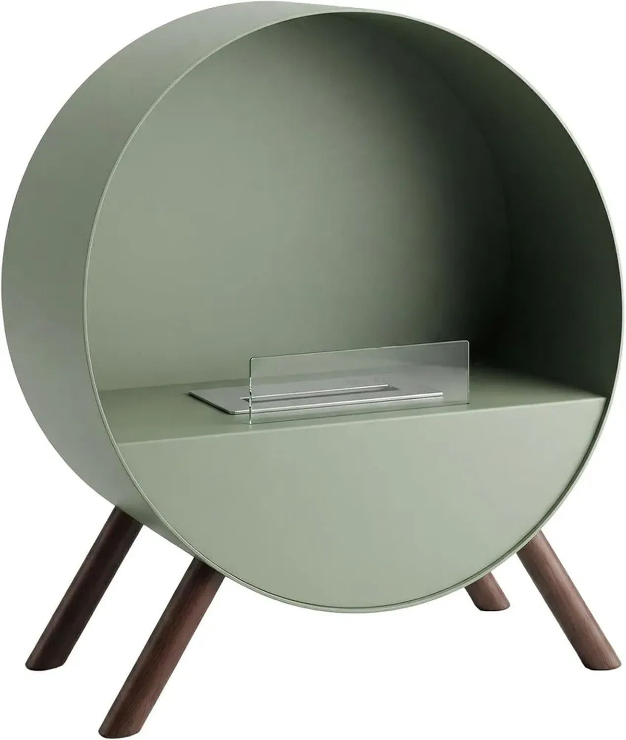 Frankystar Vénus - Cheminée au sol design avec pieds en pin 60x72x30 cm