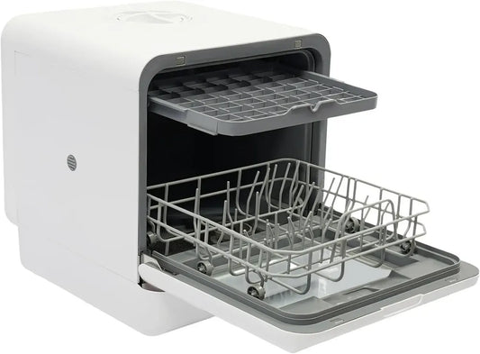 Mini lave-vaisselle de table 4 programmes, réservoir 4L, raccords flexibles, séchage à l'air pour espaces réduits