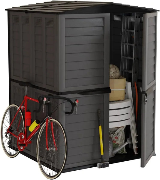 Abri de Jardin Extérieur en Polypropylène Anthracite 151x146x200 cm - Résistant aux UV et Sans Entretien