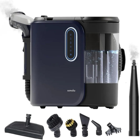 Samako PowerClean Pro - Nettoyeur à vapeur HEPA pour tapis avec réservoirs XL et accessoires multiples