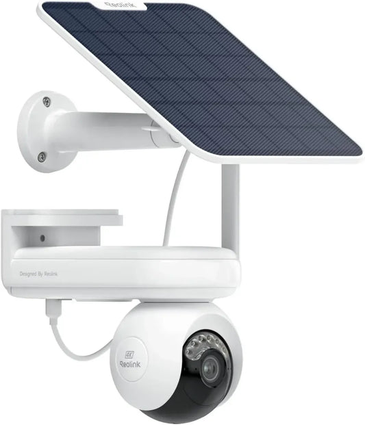 Caméra de Surveillance Extérieure 4K Reolink, Sans Fil, Suivi Automatique 360°, Vision Nocturne Colorée, Détection Intelligente, Batterie Puissante, avec Panneau Solaire