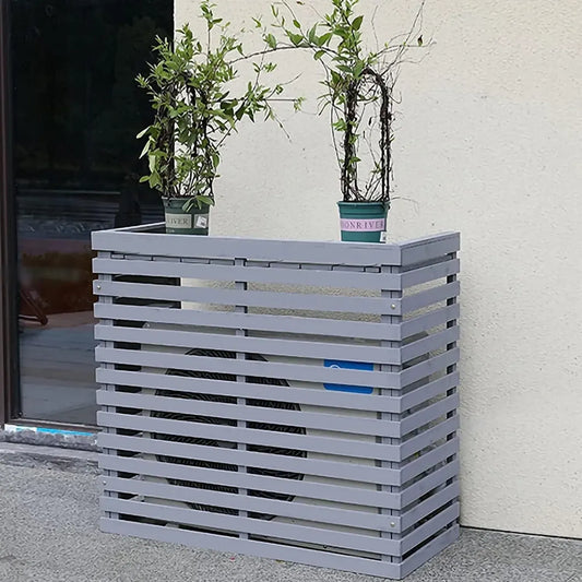 Couvercle de Climatiseur en Bois et Étagère Décorative, 85 x 35 x 80 cm - Cache Élégant pour Climatisation Extérieure, Style A