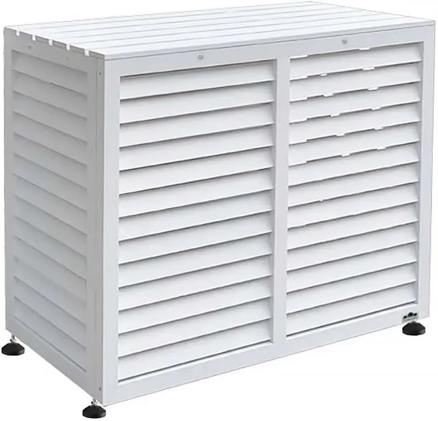 Coffre en bois blanc pour climatisation ou pompe à chaleur XXL
