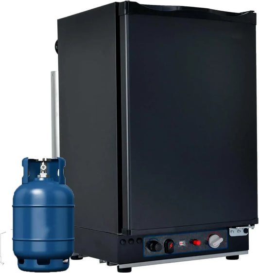 Réfrigérateur Trivalent 40L 12V/220V/Gaz pour Camping et Caravane, Silencieux avec Porte Réversible, Noir
