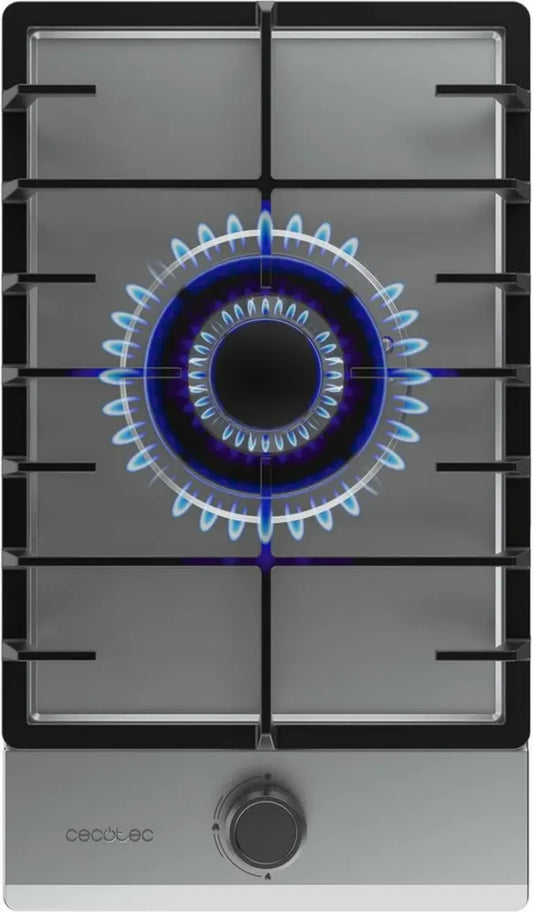 Plaque de Gaz Cecotec Bolero Squad G 1200F, 1 Feu, Inox, 3500 W, Grilles Fonte, Brûleur WOK, Allumage Électrique