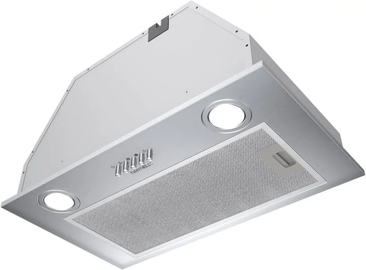 Hotte de Cuisine Encastrée 52cm Hermitlux, 3 Niveaux, Double Fonction Évacuation et Recyclage, Débit 750m³/h, Silencieuse 68dB, Éclairage LED, Inox