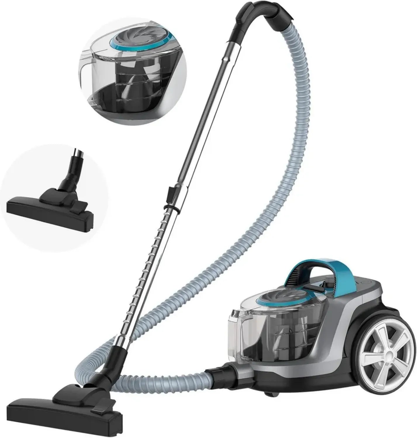 Aspirateur Traîneau Sans Sac 1600W, Technologie Cyclonique, Câble 5m, Capacité 4L, Pour Parquet et Tapis