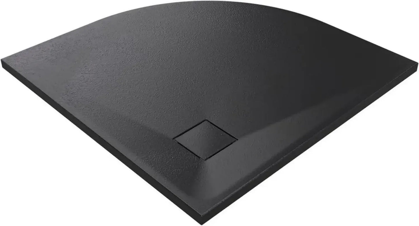 Receveur de Douche Antidérapant Éventail 80x80 cm Noir SMC