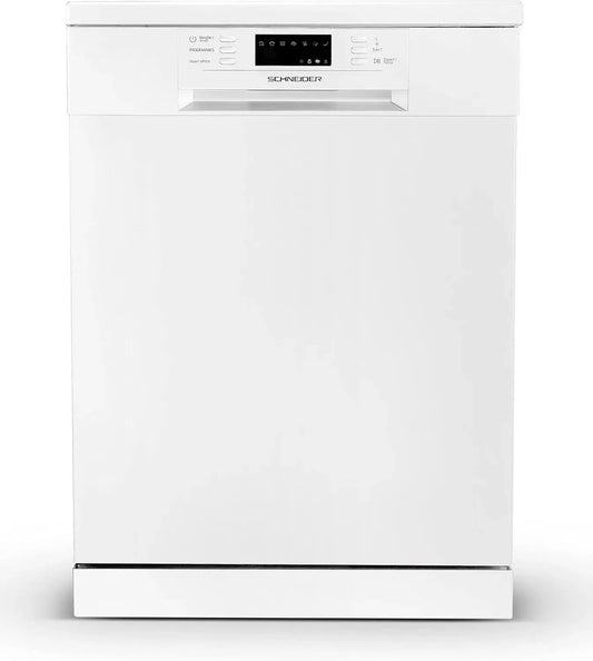 Lave-vaisselle Schneider 15 Couverts, Pose Libre, Inverter, 6 Programmes, Départ Différé, 42dB, Blanc