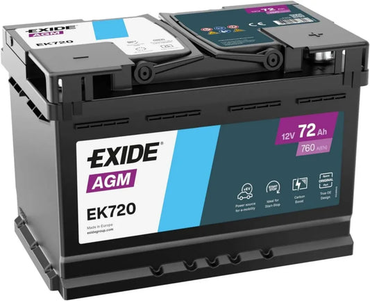 Batterie auto EXIDE 72Ah 760A compatible Renault Clio 1.5 dCi