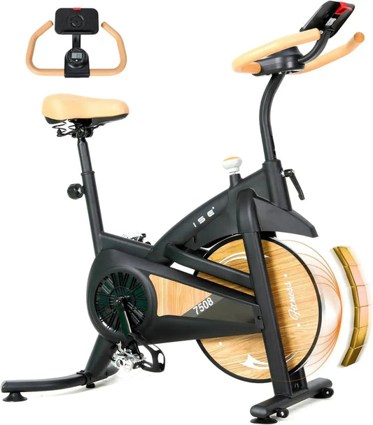 Vélo d'Appartement ISE Silencieux avec Résistance Magnétique Ajustable, Écran LCD, Guidon et Siège Confortable, Pour Entraînement Cardio à Domicile, Capacité de 130KG