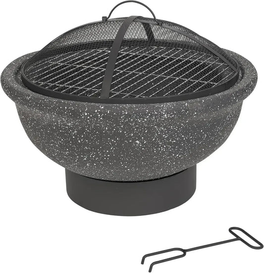 Brasero Rond en MGO Pour Jardin et Barbecue - Noir